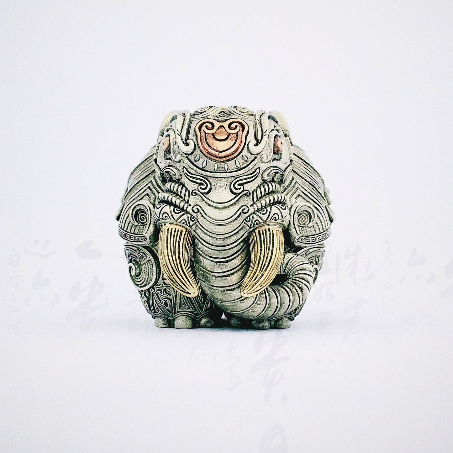 Elephant Desk Decoration "Elephant Pattern Style" Handmade cupronickel decoration Elephant