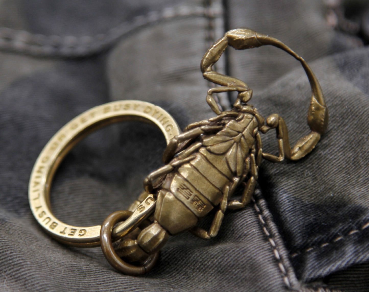 Scorpion key chain Solid Brass Key ring EDC charm Gothic and punk accessory deep sea lover Father gift, husband gift, best man gift