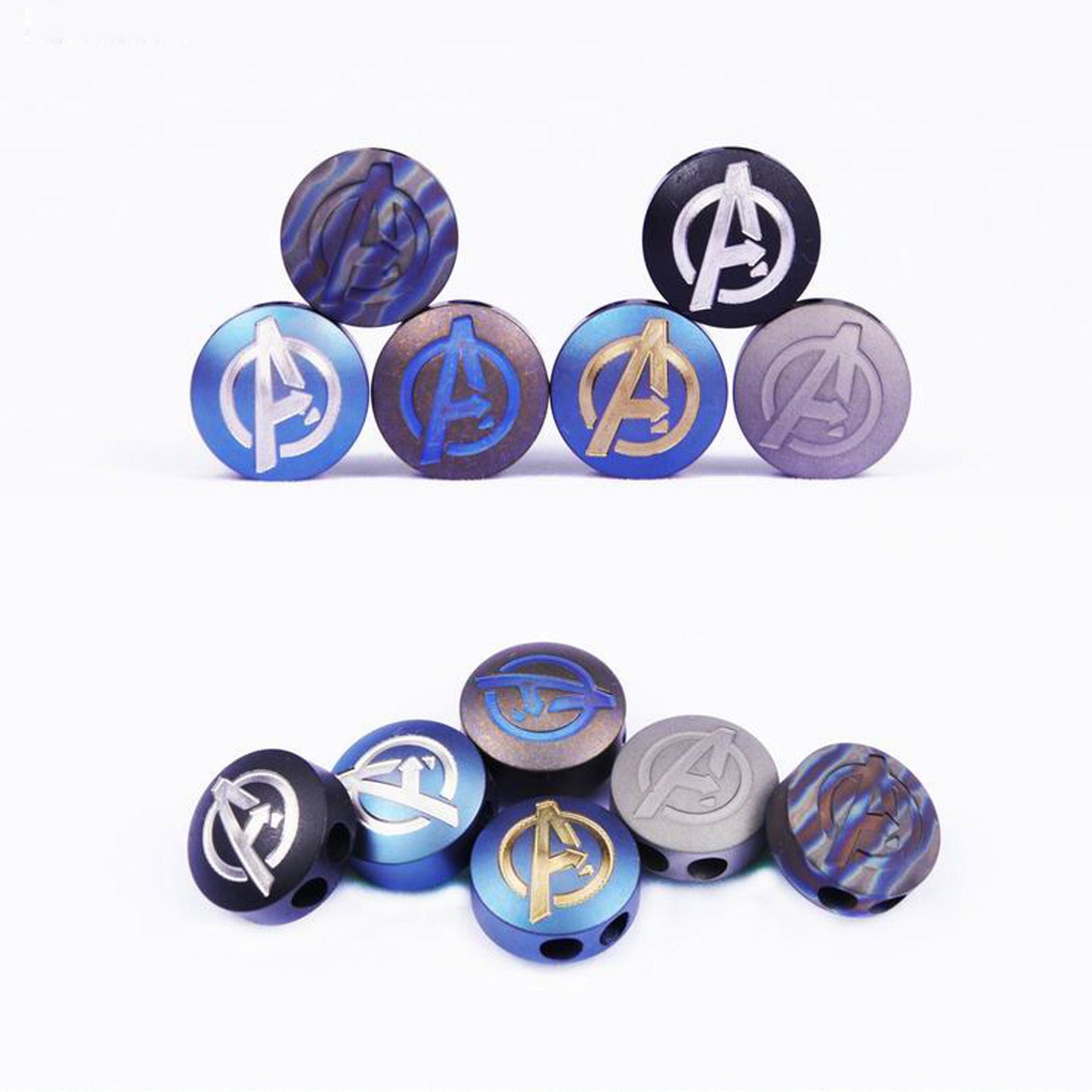 Paracord bead "The Avengers Logo Titanium Bead T" knife bead-lanyard bead-EDC bead-custom bead-gift for men-bracelet bead