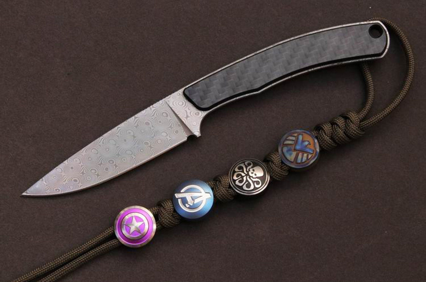 Paracord bead "The Avengers Logo Titanium Bead T" knife bead-lanyard bead-EDC bead-custom bead-gift for men-bracelet bead