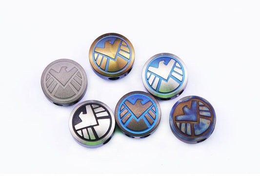 Paracord bead "S.H.I.E.L.D. Logo Titanium Bead R" knife bead-lanyard bead-EDC bead-custom bead-gift for men-bracelet bead