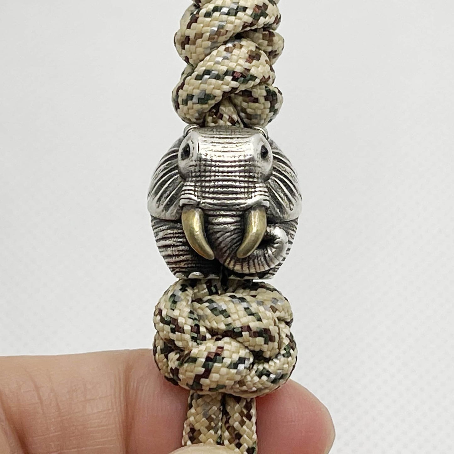 Paracord Bead "Elephant true-life style" knife bead-Handmade lanyard bead-EDC bead-animal bead-gift for men-bracelet bead paracord bracelet