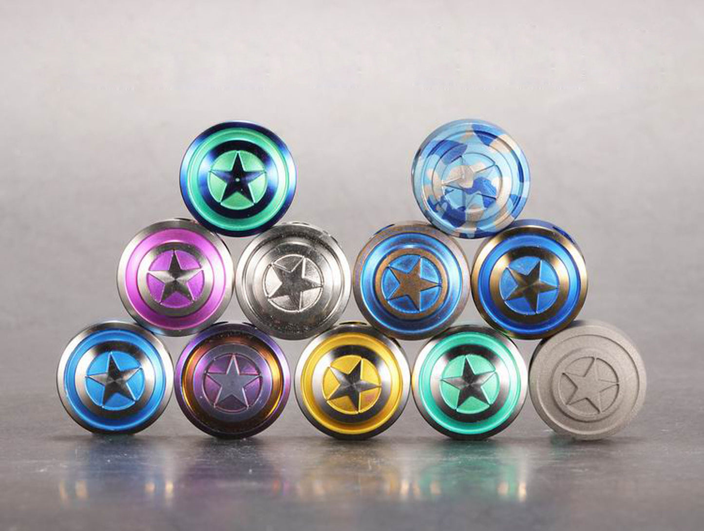 Paracord bead "Captain America Shield Titanium Bead O" knife bead-lanyard bead-EDC bead-custom bead-gift for men-bracelet bead