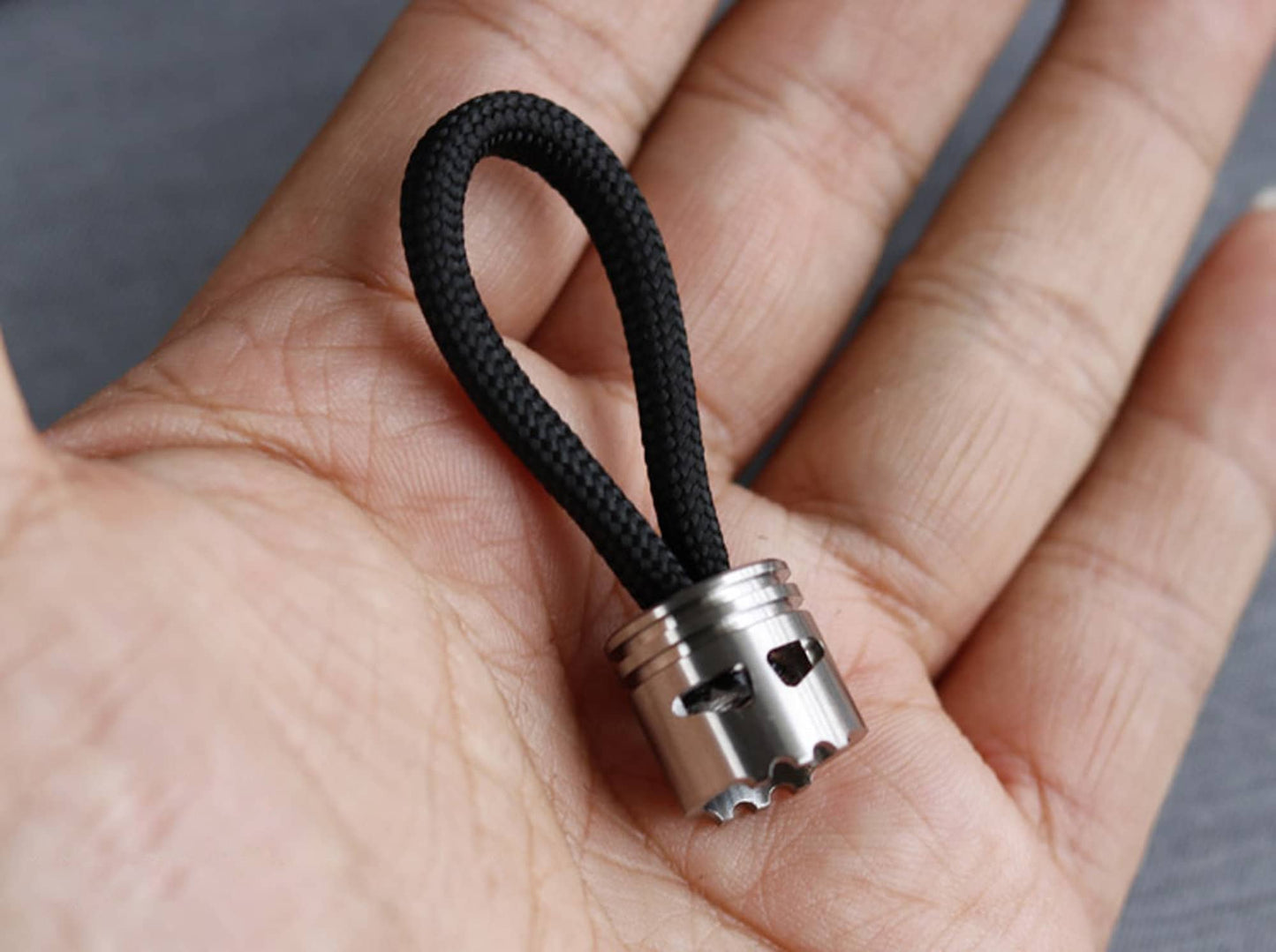 Paracord bead "Titanium Little Demon" knife bead-lanyard bead-EDC bead-custom bead-gift for men-bracelet bead