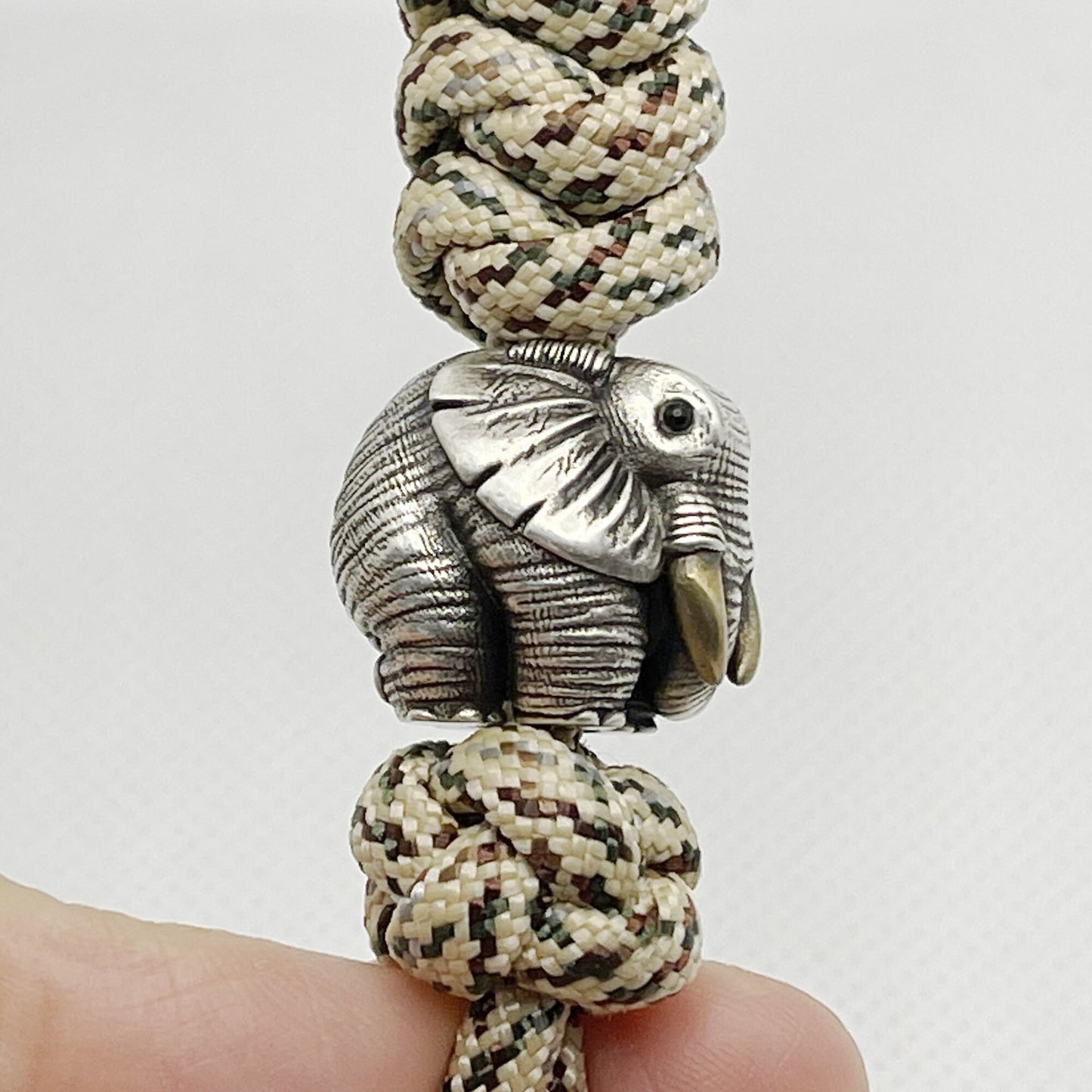 Paracord Bead "Elephant true-life style" knife bead-Handmade lanyard bead-EDC bead-animal bead-gift for men-bracelet bead paracord bracelet