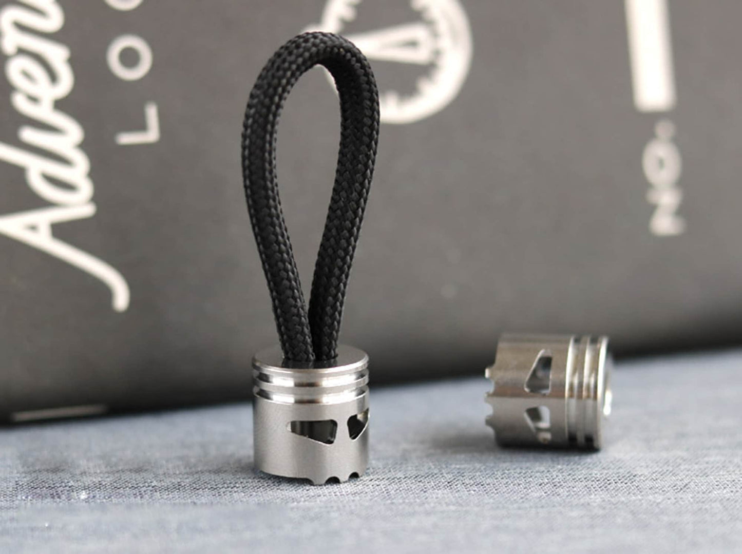 Paracord bead "Titanium Little Demon" knife bead-lanyard bead-EDC bead-custom bead-gift for men-bracelet bead